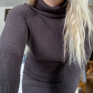 Grey Turtle Neck Sweater Dress